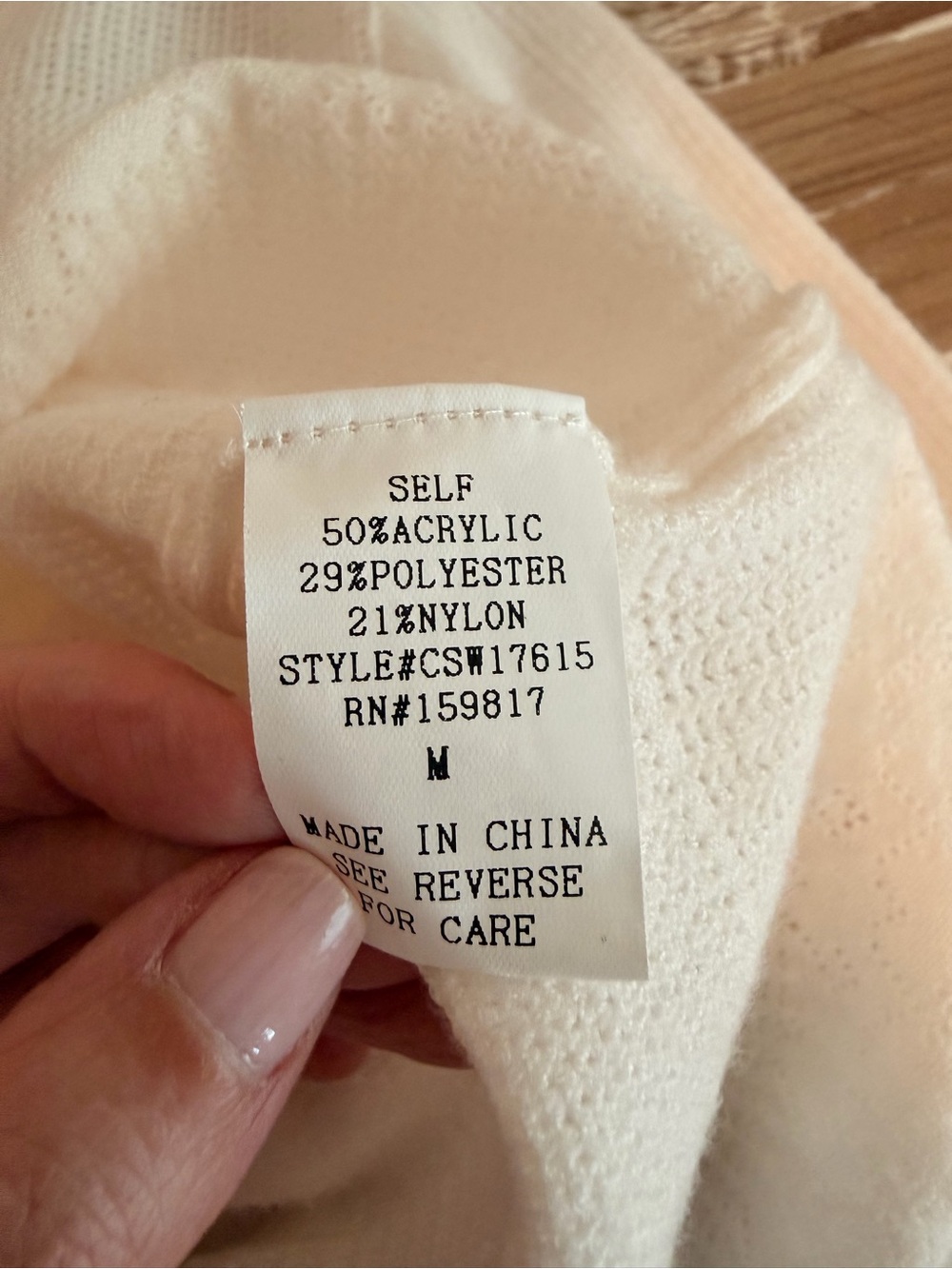 Altar'd State Ivory Pointelle Ruffle Trim Sweater (Size Medium) - Picture 8 of 10